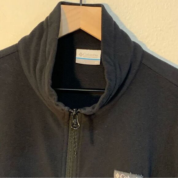 COLUMBIA Fleece Jacket Men’s 2X Black Full Zip, Zipper Pockets. - Picture 3 of 12